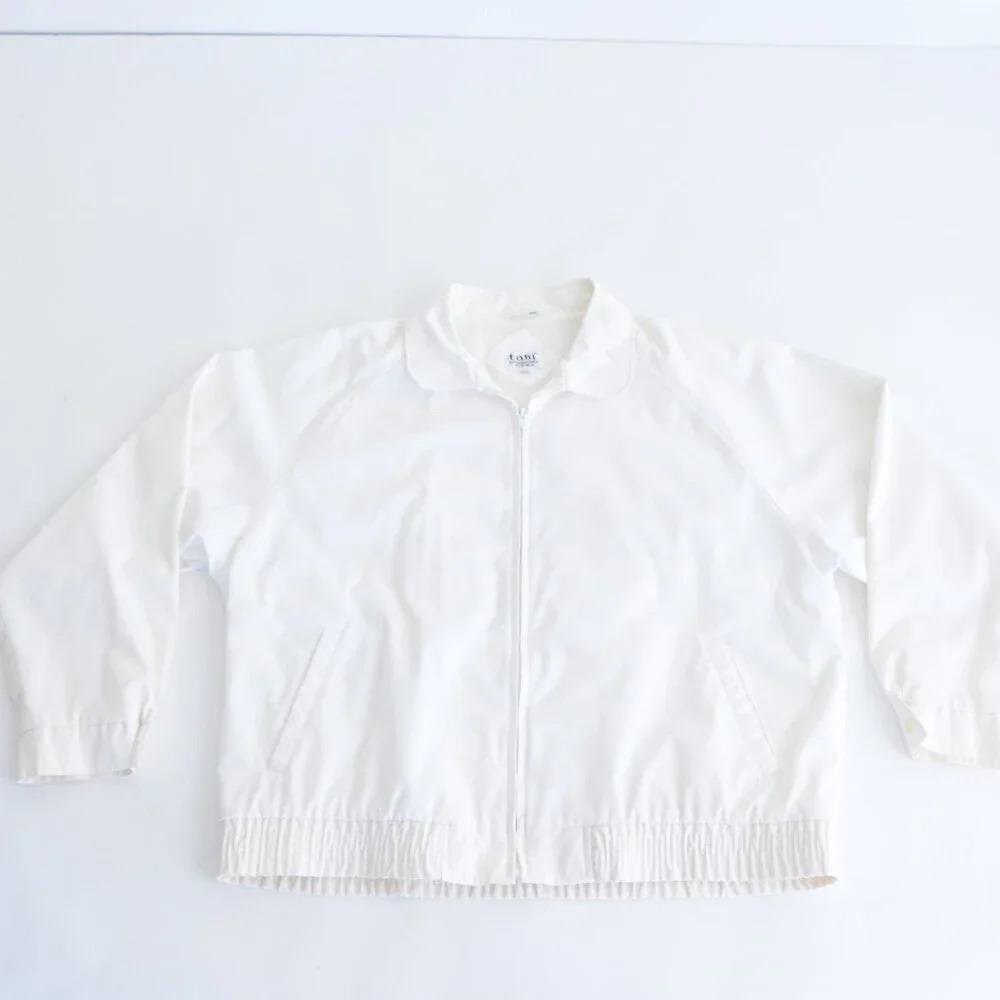 Vintage 90'S Tabi International For Men White Zip Up Light Jacket  Size Xl